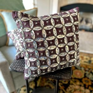 2 Beautiful 13” Decorative Purple Pillows